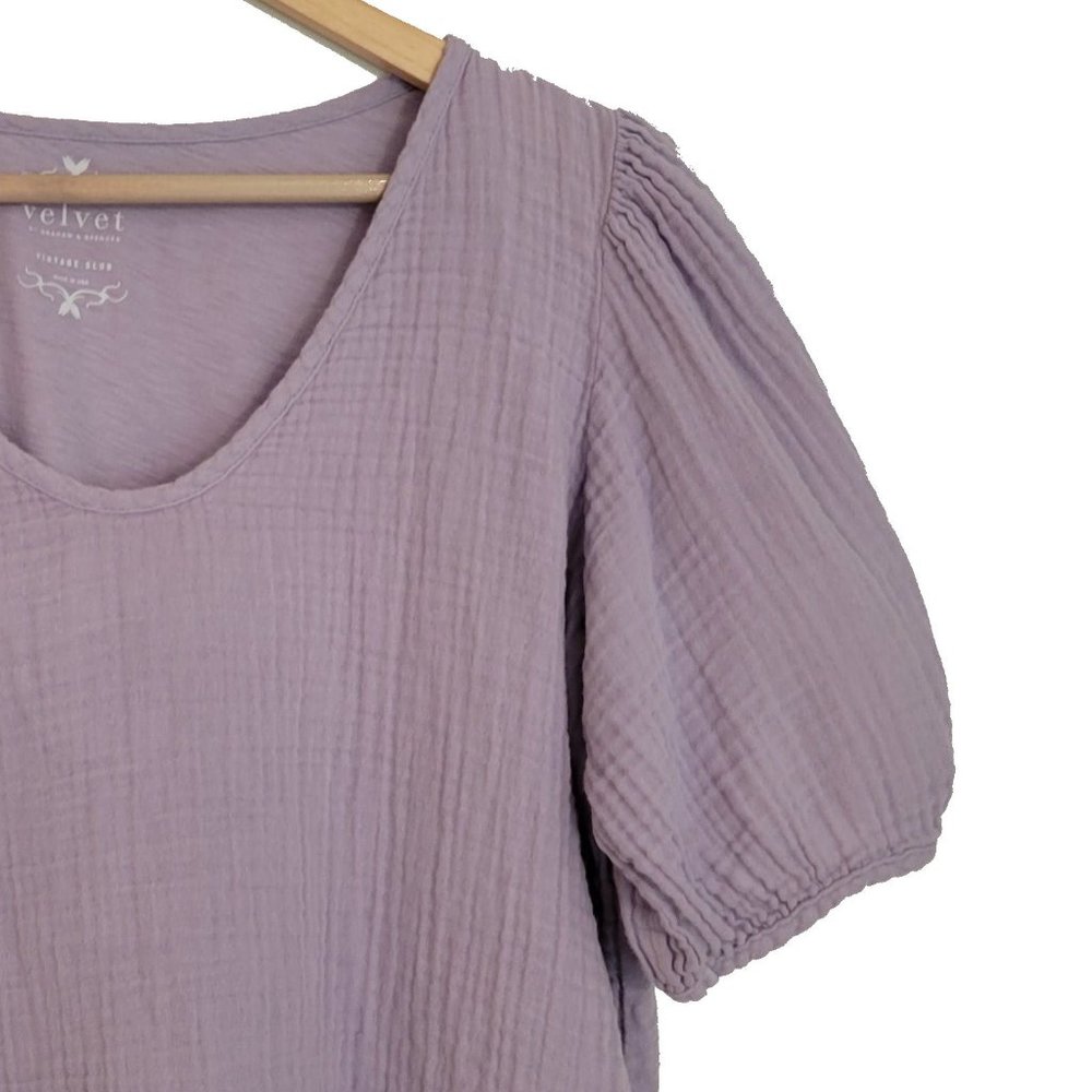 VELVET Louisa Puff Sleeve Top - Medium - Picture 4 of 4